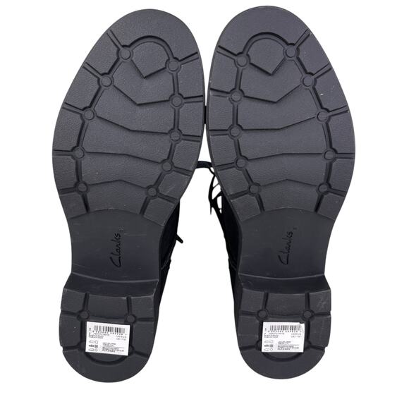 Clarks Hearth Maye Black Nubuck Lace Up Boot 11 New - Picture 6 of 16